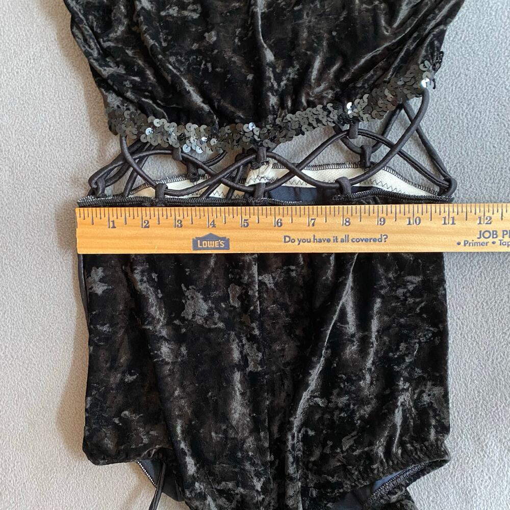 Curtain Call Costumes Velvet Romper Dance Womens Large Black - Picture 14 of 16